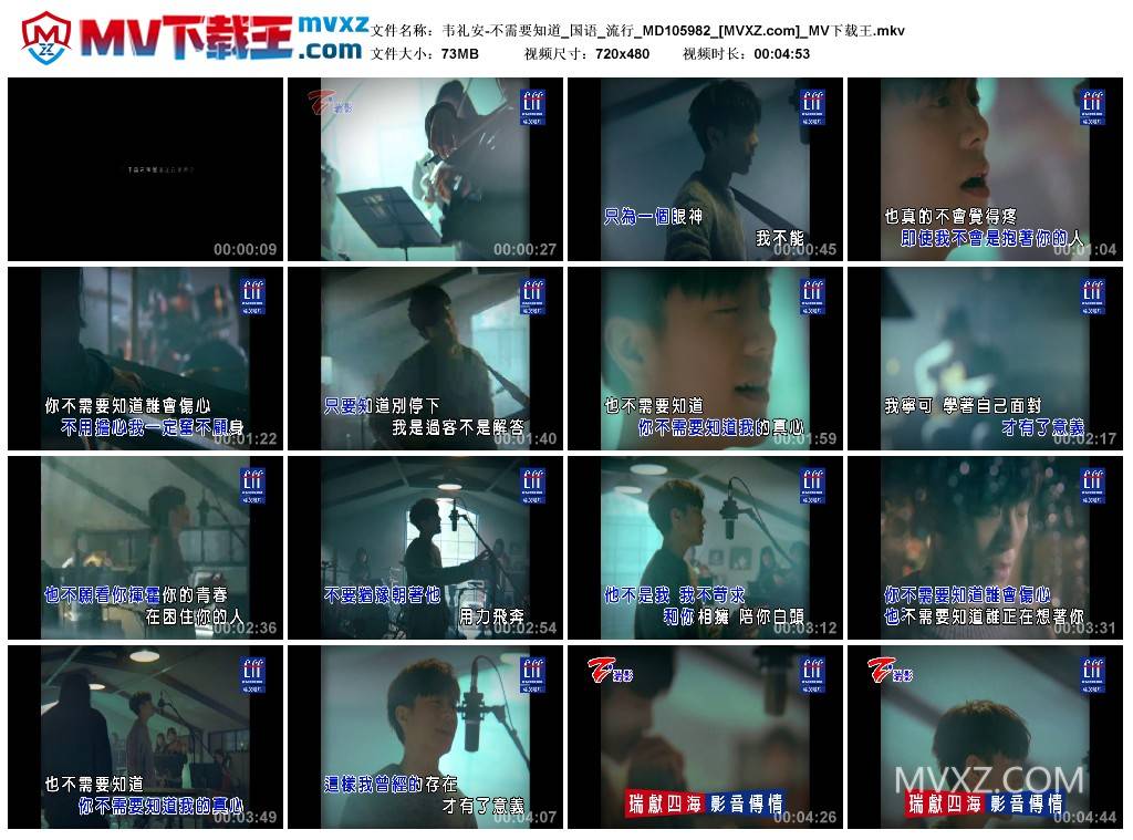 韦礼安-不需要知道_国语_流行_MD105982